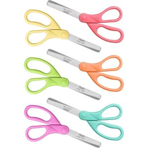 imageMr Pen Kids Scissors Bulk 5 Inch 24 Pack Bright Color Stainless Steel Blunt Tip ampamp Ergonomic Plastic HandleTropical Candy