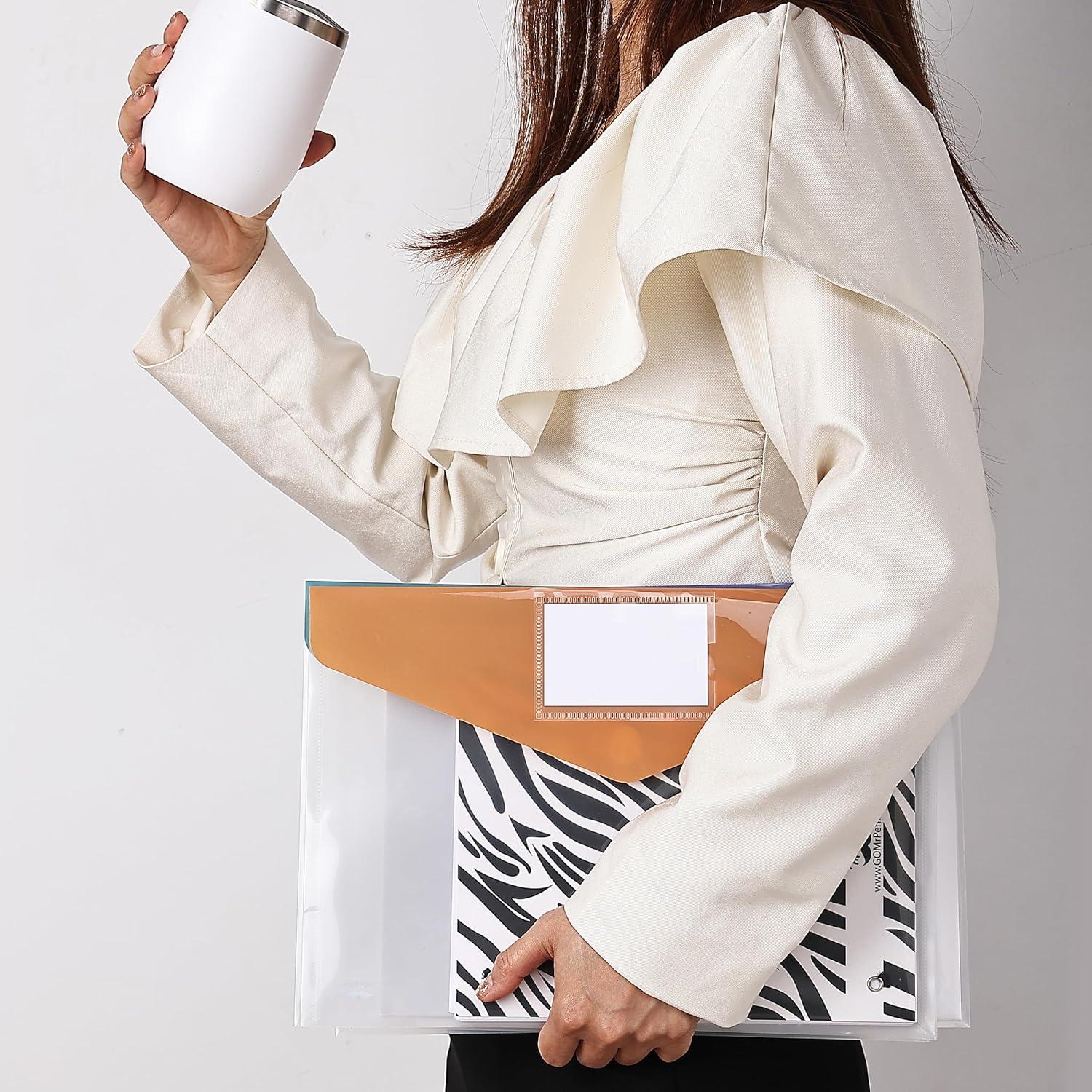 imageMr Pen Clear Plastic Envelopes 10 Pack A4 Letter Size Velvet Heat Clear Folders for Documents Plastic Envelopes for DocumentsMultiple Colors