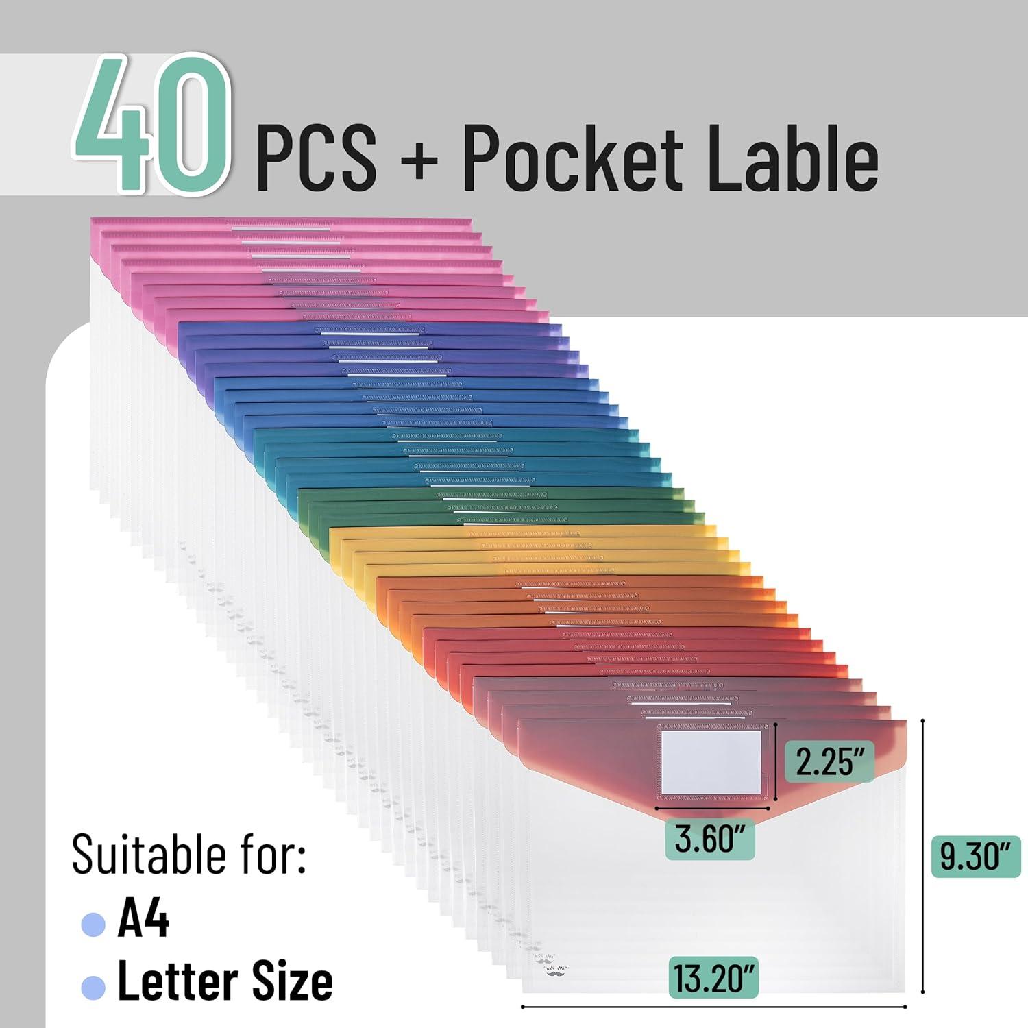 imageMr Pen Clear Plastic Envelopes 10 Pack A4 Letter Size Velvet Heat Clear Folders for Documents Plastic Envelopes for DocumentsMultiple Colors