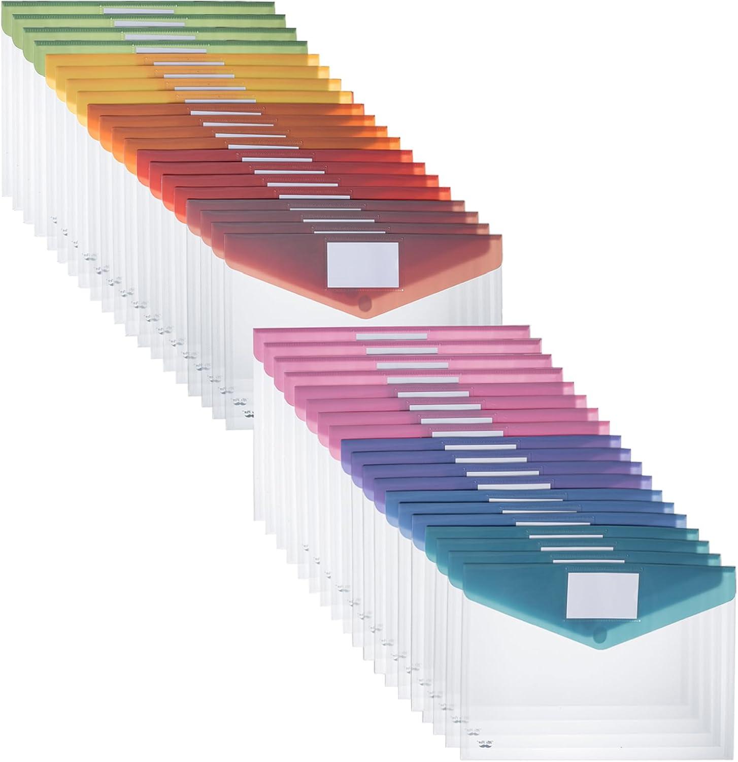 imageMr Pen Clear Plastic Envelopes 10 Pack A4 Letter Size Velvet Heat Clear Folders for Documents Plastic Envelopes for DocumentsMultiple Colors