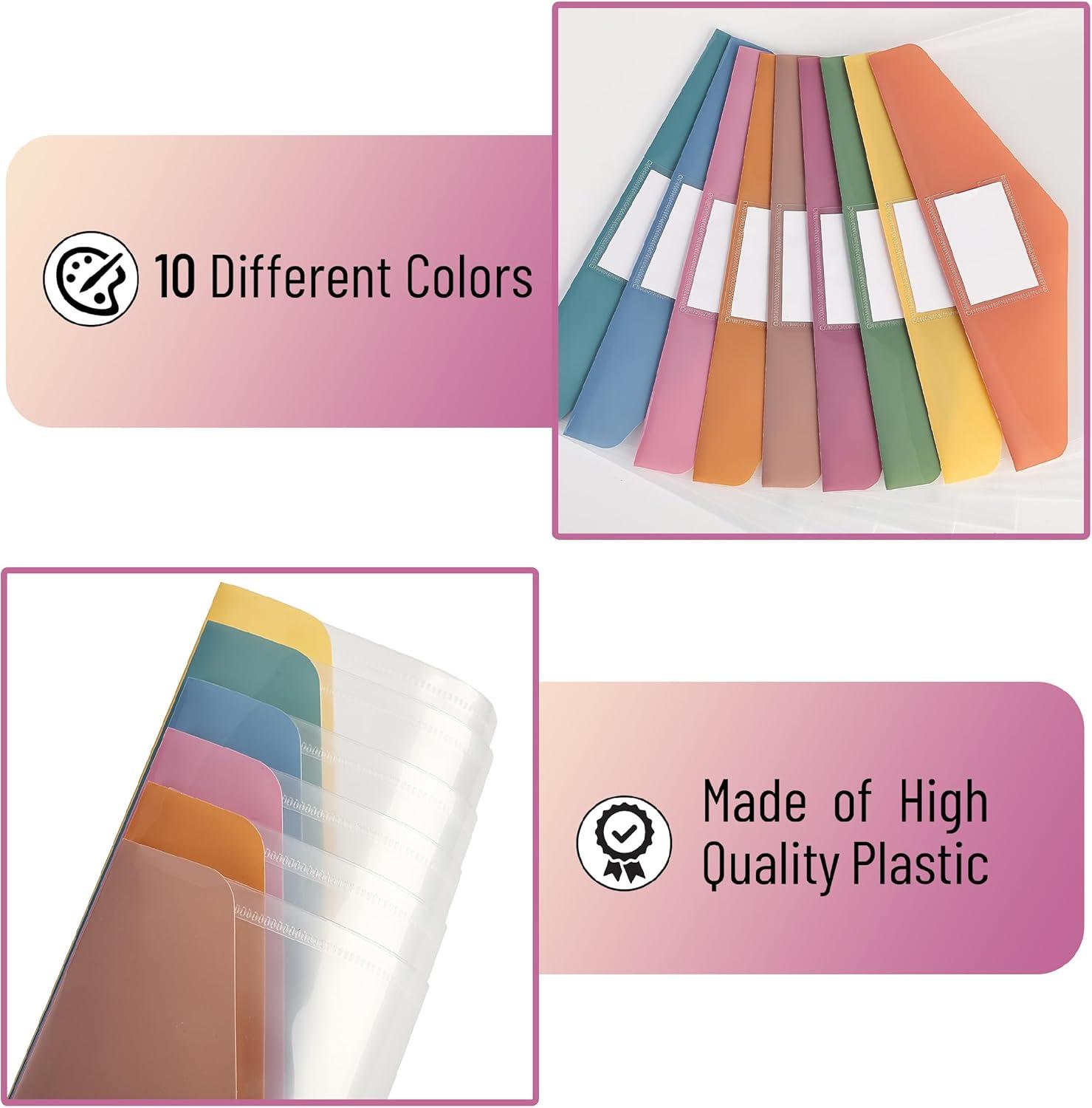 imageMr Pen Clear Plastic Envelopes 10 Pack A4 Letter Size Velvet Heat Clear Folders for Documents Plastic Envelopes for DocumentsMultiple Colors