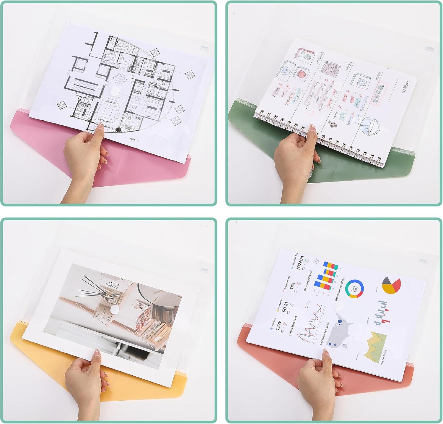 imageMr Pen Clear Plastic Envelopes 10 Pack A4 Letter Size Velvet Heat Clear Folders for Documents Plastic Envelopes for DocumentsMultiple Colors