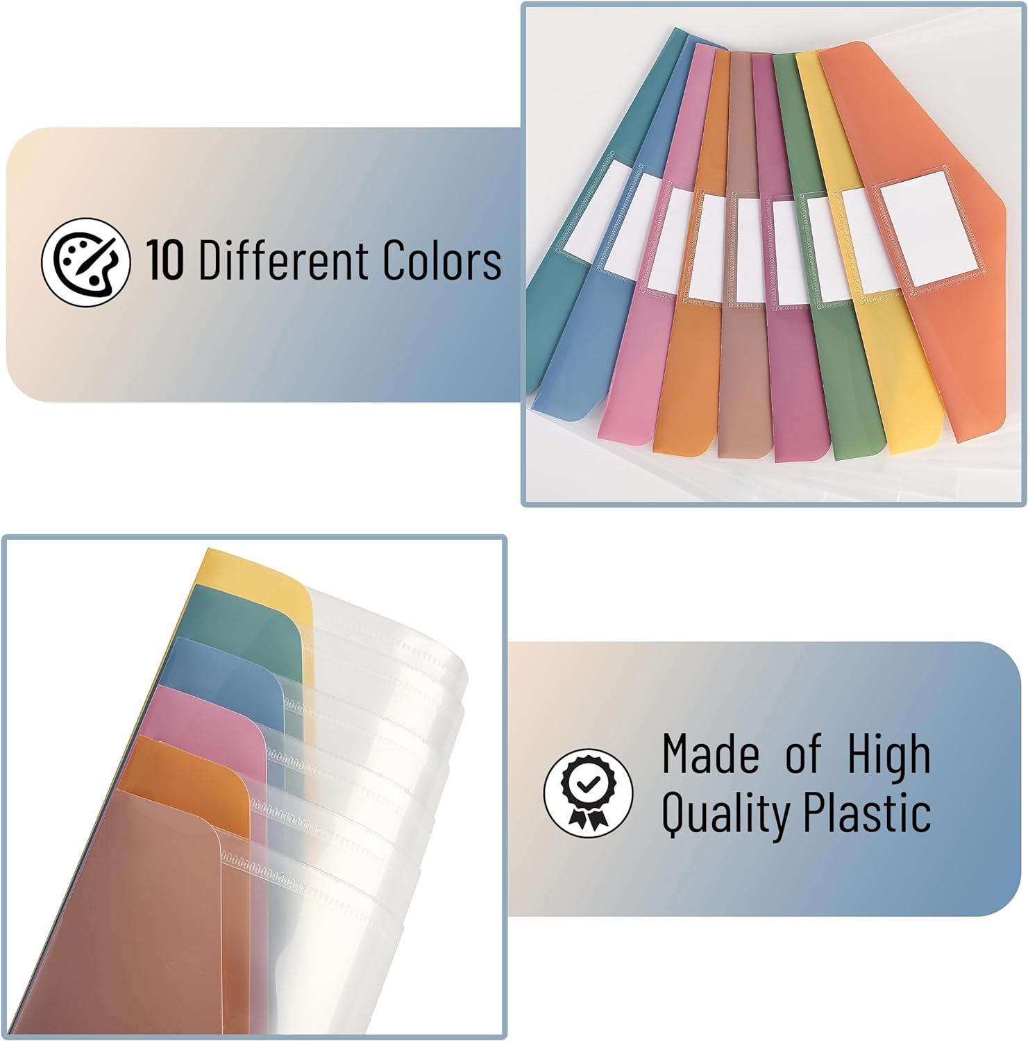 imageMr Pen Clear Plastic Envelopes 10 Pack A4 Letter Size Velvet Heat Clear Folders for Documents Plastic Envelopes for DocumentsMultiple Colors