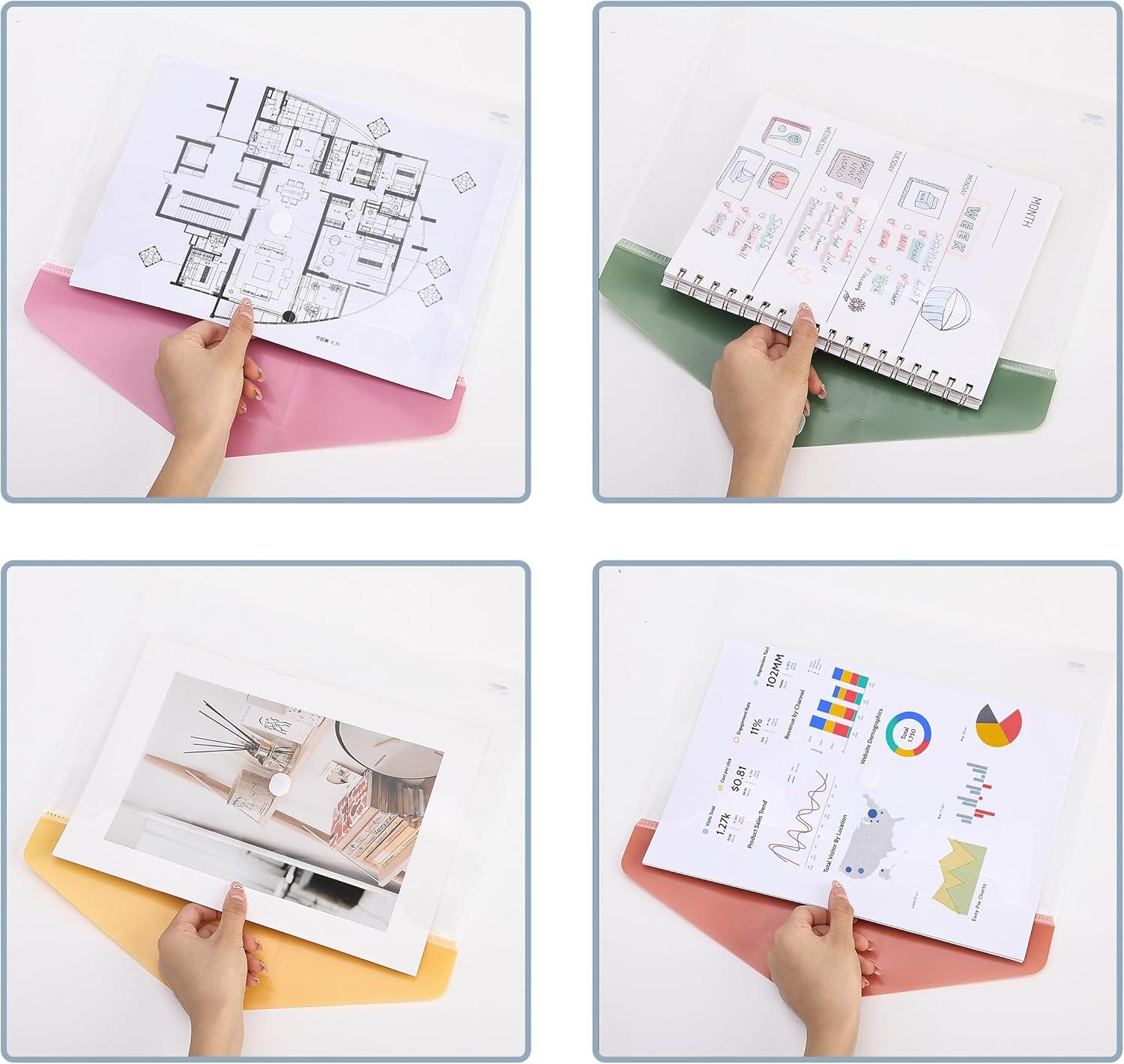 imageMr Pen Clear Plastic Envelopes 10 Pack A4 Letter Size Velvet Heat Clear Folders for Documents Plastic Envelopes for DocumentsMultiple Colors