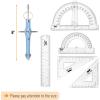 imageMr Pen Geometry Set 15 pcs Blue 6 Inch Swing Arm Protractor Divider Set Squares Ruler Compasses and ProtractorBlue