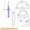 imageMr Pen Geometry Set 15 pcs Blue 6 Inch Swing Arm Protractor Divider Set Squares Ruler Compasses and ProtractorPurple