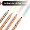 imageMr Pen Rainbow Pencils for Kids and Adults 10 pcs DuoLine Color Barrel 4 Color in 1 Rainbow Colored Pencils Kids and Adults Christmas Gift