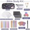 imageMr Pen  Bloom in the Bible Journaling Kit Bible Study Kit Journaling Supplies 8 Highlighters and 6 Black Ink Pens 75 Laminated Tabs Washi Tapes Pencil Case and More Christian Gifts for Women
