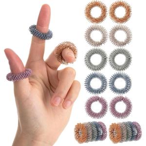 imageMr Pen Spiky Sensory Rings 10 Pack Vintage Colors Stress Relief Fidget Sensory Toys Fidget Rings Fidget Ring for Anxiety Stress Relief Rings Massager for Fidget ADHD Autism Sensory RingMorandi