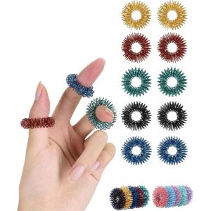 imageMr Pen Spiky Sensory Rings 10 Pack Vintage Colors Stress Relief Fidget Sensory Toys Fidget Rings Fidget Ring for Anxiety Stress Relief Rings Massager for Fidget ADHD Autism Sensory RingJewel Tones