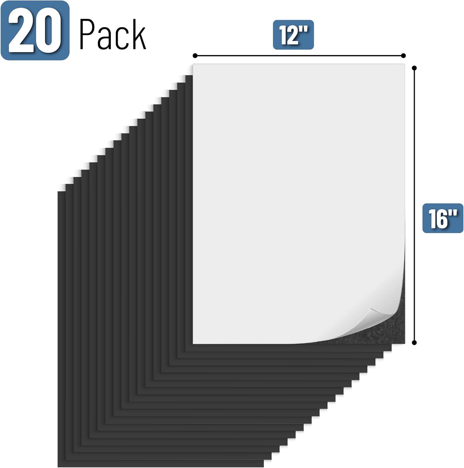 imageMr Pen Flexible Magnetic Sheets with Adhesive Backing 8quot x 10quot 30 Pack Magnet Sheets with Adhesive12 x 16