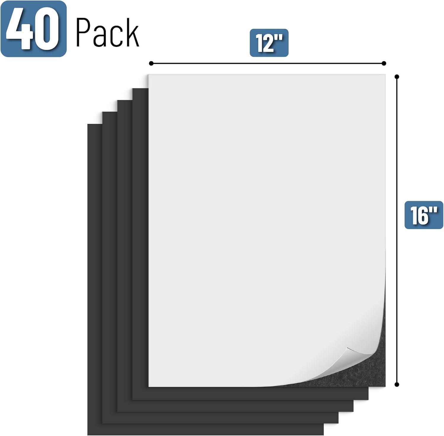 imageMr Pen Flexible Magnetic Sheets with Adhesive Backing 8quot x 10quot 30 Pack Magnet Sheets with Adhesive12 x 16