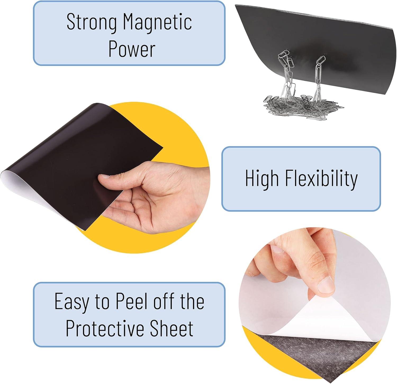 imageMr Pen Flexible Magnetic Sheets with Adhesive Backing 8quot x 10quot 30 Pack Magnet Sheets with Adhesive4 x 6