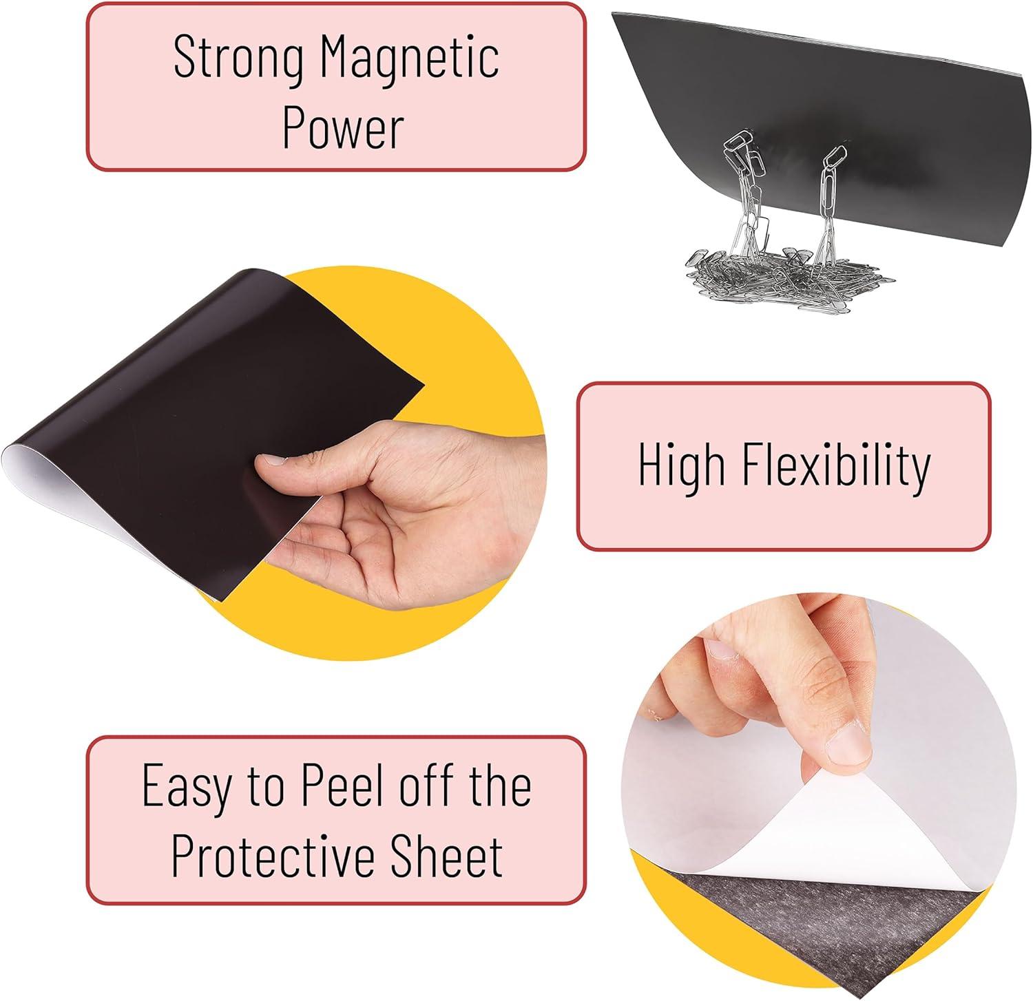 imageMr Pen Flexible Magnetic Sheets with Adhesive Backing 8quot x 10quot 30 Pack Magnet Sheets with Adhesive4 x 6