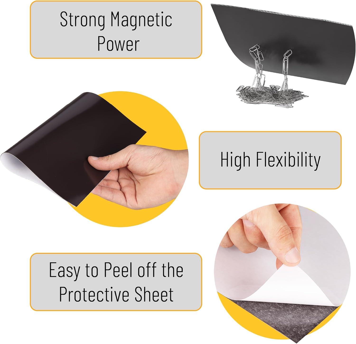 imageMr Pen Flexible Magnetic Sheets with Adhesive Backing 8quot x 10quot 30 Pack Magnet Sheets with Adhesive8 x 10
