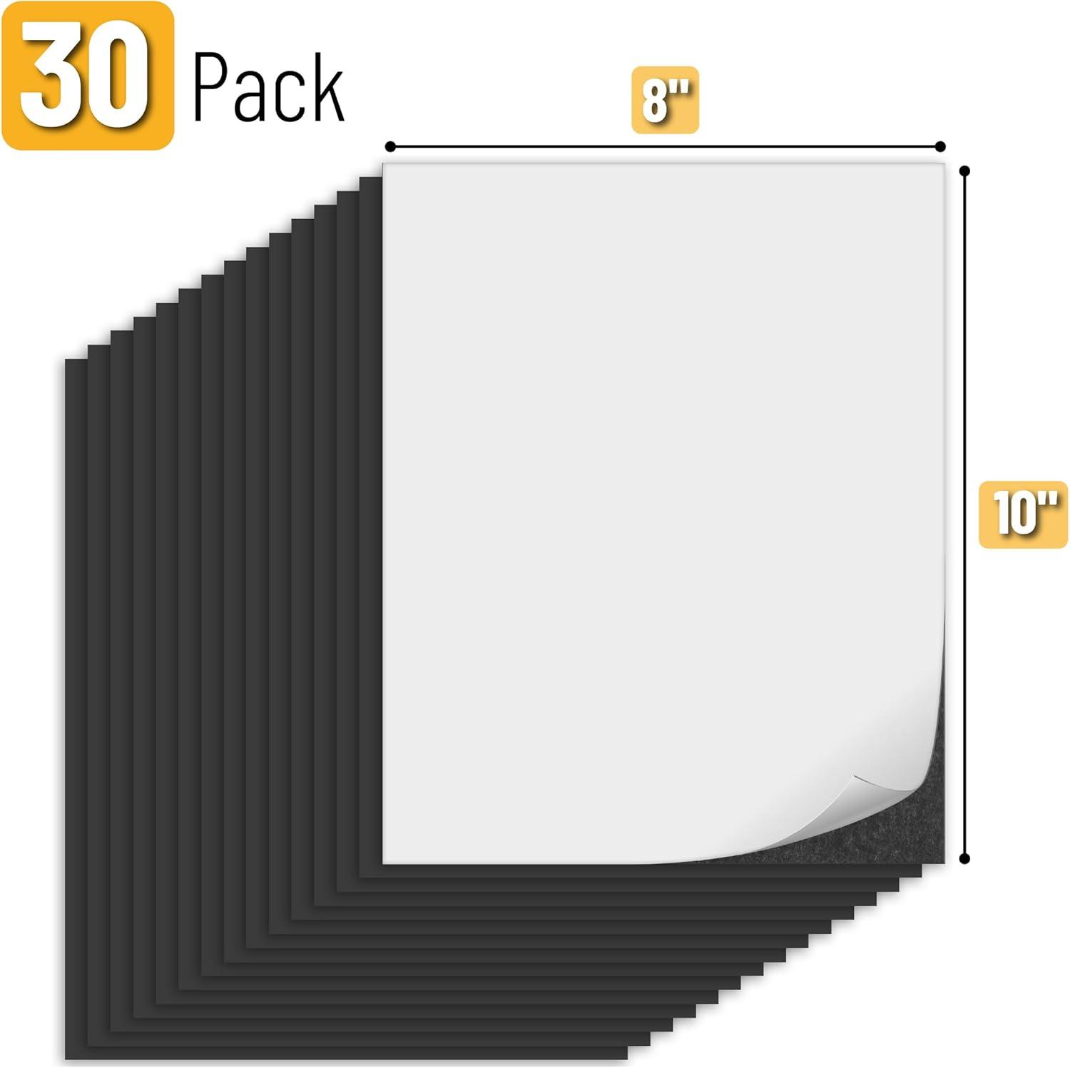 imageMr Pen Flexible Magnetic Sheets with Adhesive Backing 8quot x 10quot 30 Pack Magnet Sheets with Adhesive8 x 10