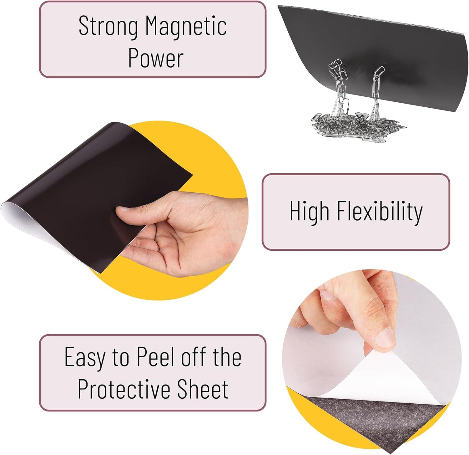 imageMr Pen Flexible Magnetic Sheets with Adhesive Backing 8quot x 10quot 30 Pack Magnet Sheets with Adhesive8 x 10