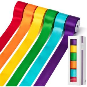 image:imageMr Pen Satin Ribbon 6 Rolls 1 Inch 5 YardsRoll Vibrant Rainbow Ribbon 1 Inch