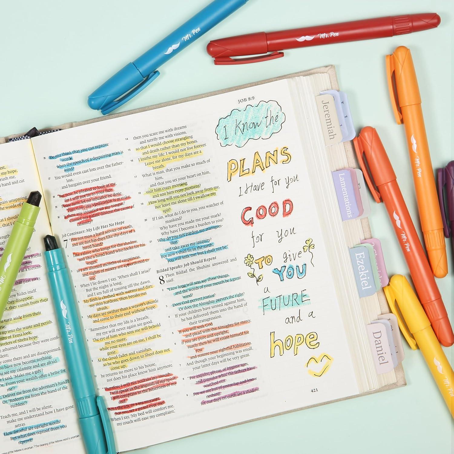 image:imageMr Pen Gel Highlighters 8 Pack Assorted Colors No Bleed Bible Markers