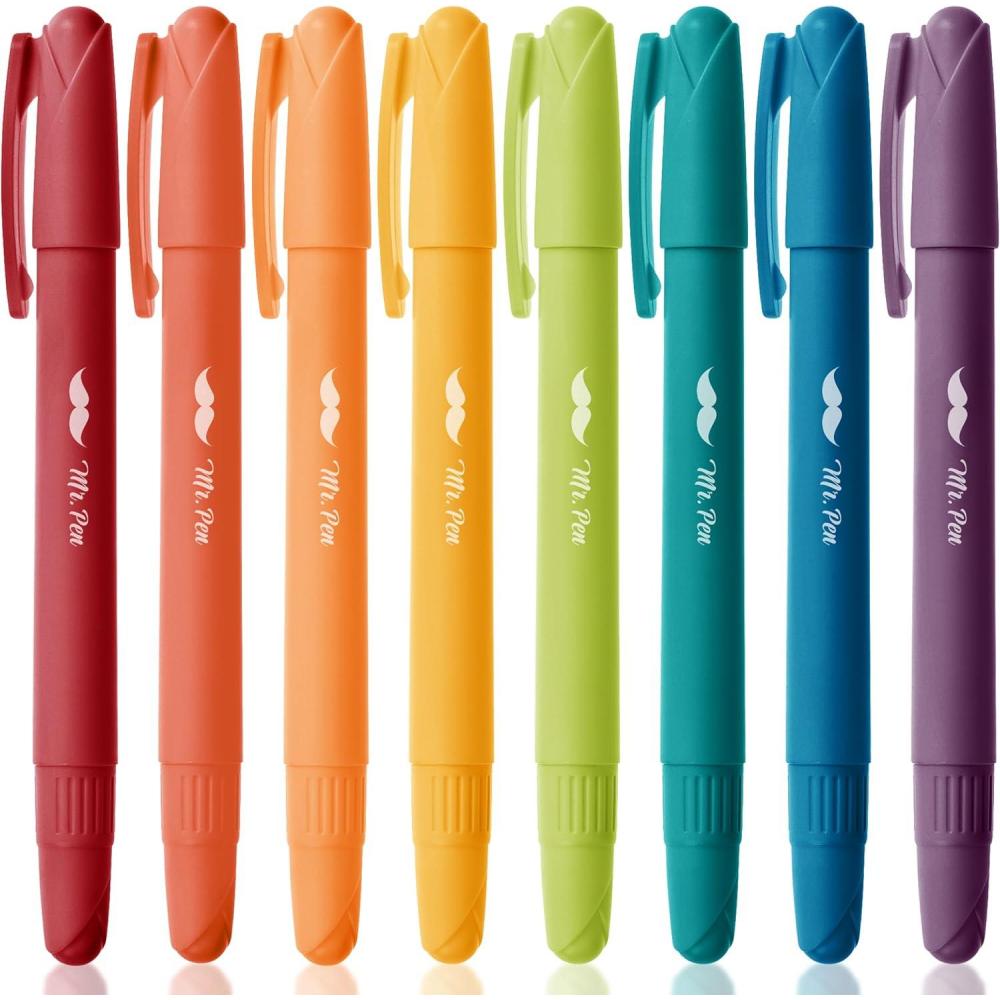 image:imageMr Pen Gel Highlighters 8 Pack Assorted Colors No Bleed Bible Markers