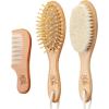 image:imageMs Pen Baby Brush and Comb Set 3Pcs Wooden Baby Hair Brush Cradle Cap Brush Baby Brush Set for Newborns Infant Hair Brush Baby Comb and Brush Set Newborn Hair Brush Baby Brushes for Hair