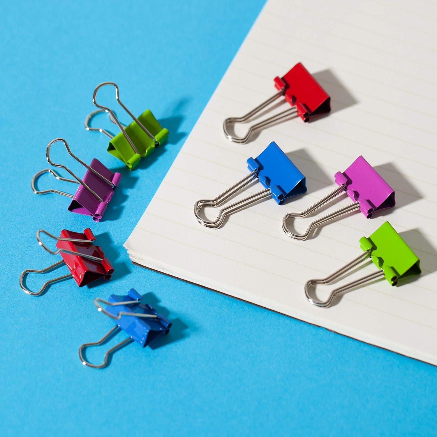 image:imageMr Pen Colored Binder Clips  075 34 inch 100 Pack  Colorful Binder Clips in Small Size  Office Supplies