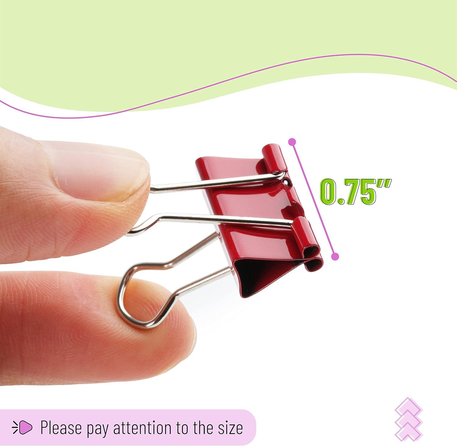 image:imageMr Pen Colored Binder Clips  075 34 inch 100 Pack  Colorful Binder Clips in Small Size  Office Supplies