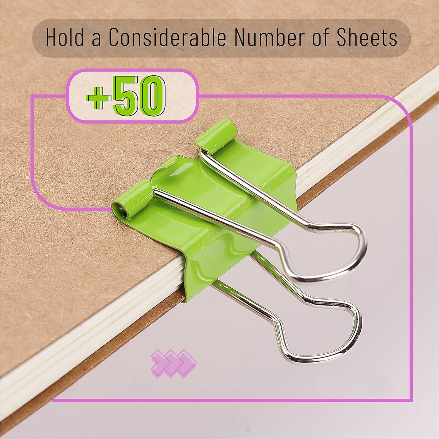 image:imageMr Pen Colored Binder Clips  075 34 inch 100 Pack  Colorful Binder Clips in Small Size  Office Supplies