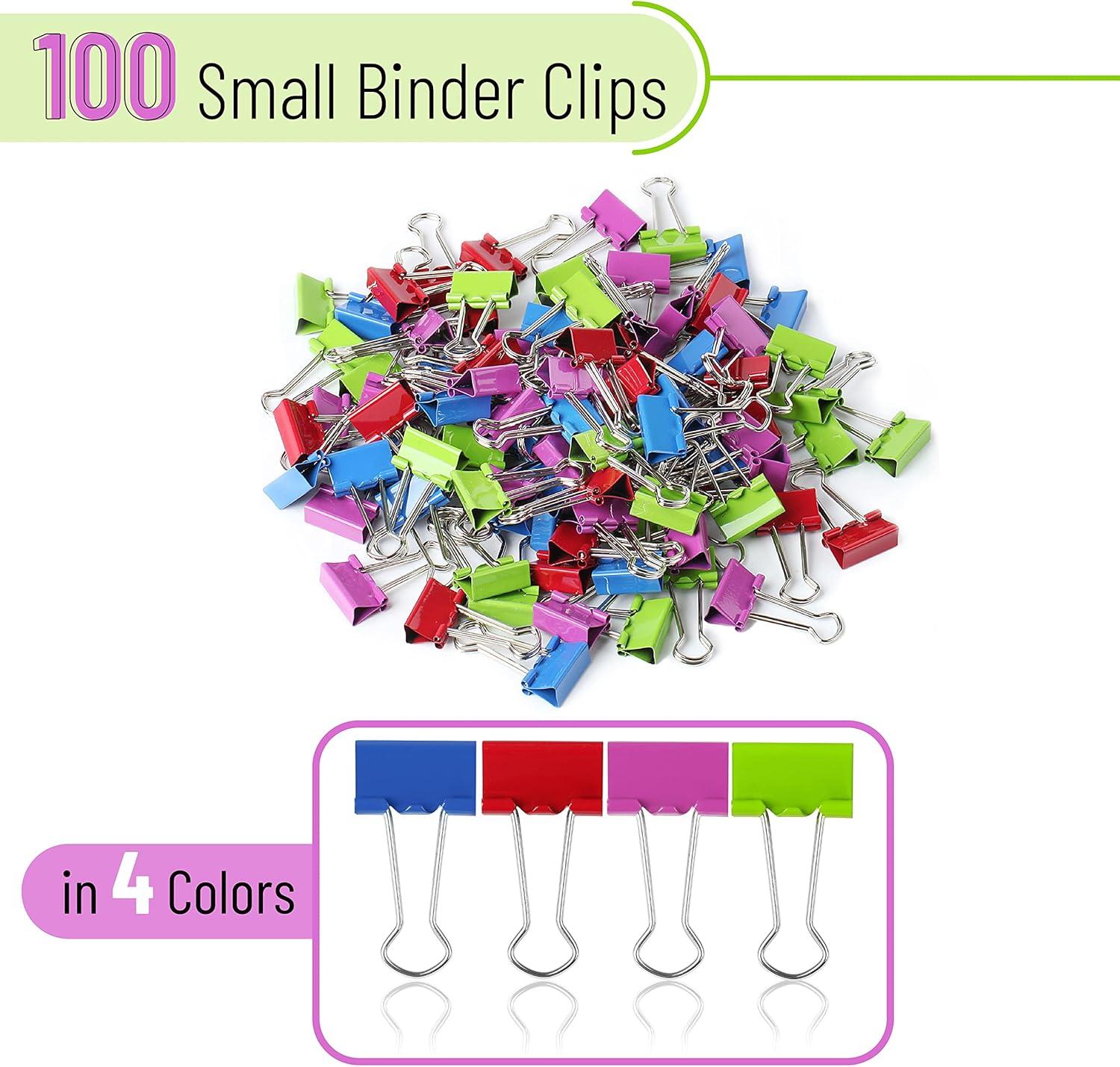 image:imageMr Pen Colored Binder Clips  075 34 inch 100 Pack  Colorful Binder Clips in Small Size  Office Supplies