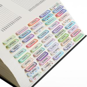 image:imageMr Pen Bible Tabs 75 pcs Abstract Gold Foil Lettering Laminated Bible Tabs for Women and MenColorful Scriptures