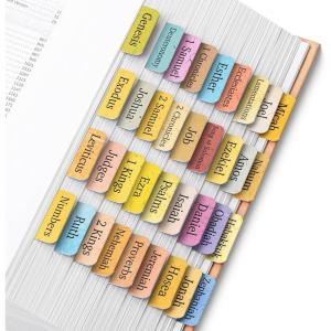 image:imageMr Pen Bible Tabs 75 pcs Abstract Gold Foil Lettering Laminated Bible Tabs for Women and MenRainbow Fade