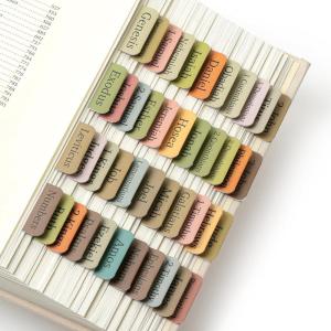 image:imageMr Pen Bible Tabs 75 pcs Earth Tone Gold Lettering Laminated Bible Tabs for Women and MenBoho 2