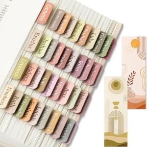 image:imageMr Pen Bible Tabs 75 pcs Earth Tone Gold Lettering Laminated Bible Tabs for Women and MenBoho With 2 Bookmark