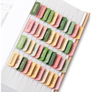 image:imageMr Pen Bible Tabs 75 pcs Earth Tone Gold Lettering Laminated Bible Tabs for Women and MenColorful