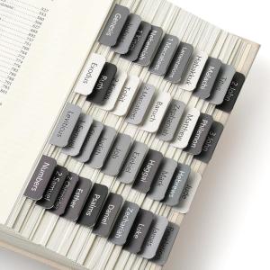 image:imageMr Pen Bible Tabs 75 pcs Earth Tone Gold Lettering Laminated Bible Tabs for Women and MenGray 2
