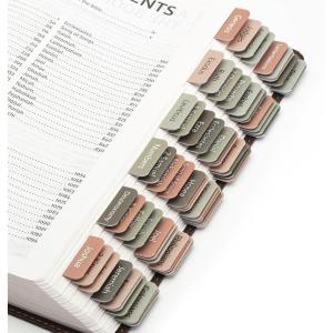 image:imageMr Pen Bible Tabs 75 pcs Earth Tone Gold Lettering Laminated Bible Tabs for Women and MenGreen Terracotta Catholic Bible