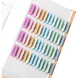 image:imageMr Pen Bible Tabs 75 pcs Earth Tone Gold Lettering Laminated Bible Tabs for Women and MenPastel 2