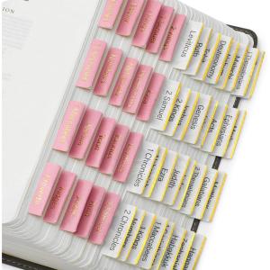 image:imageMr Pen Bible Tabs 75 pcs Earth Tone Gold Lettering Laminated Bible Tabs for Women and MenPink Leather  White Paper
