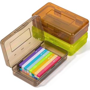 image:imageMr Pen Clear Pencil Boxes 2 Pack BlackGray SnapTight Lid Plastic Pencil Box Organizer 79x45x24Earthy Colors