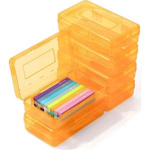 image:imageMr Pen Clear Pencil Boxes 2 Pack BlackGray SnapTight Lid Plastic Pencil Box Organizer 79x45x24Soft Marigold