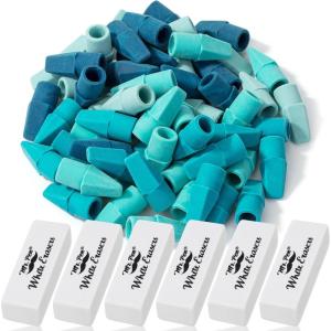 image:imageMr Pen Pencil Erasers Set 66 Pack Colorful LatexFree No SmudgeBlue Shades