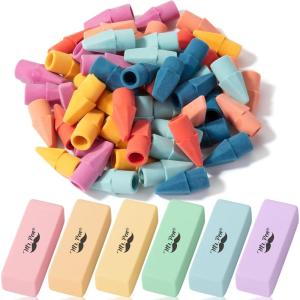 image:imageMr Pen Pencil Erasers Set 66 Pack Colorful LatexFree No SmudgeColorful