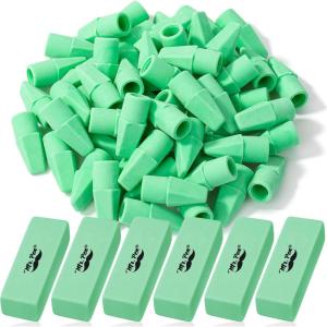 image:imageMr Pen Pencil Erasers Set 66 Pack Colorful LatexFree No SmudgeGreen