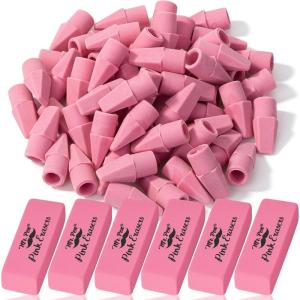 image:imageMr Pen Pencil Erasers Set 66 Pack Colorful LatexFree No SmudgePink