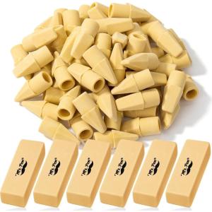 image:imageMr Pen Pencil Erasers Set 66 Pack Colorful LatexFree No SmudgeYellow