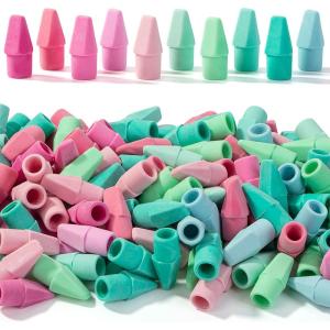 image:imageMr Pen Pencil Top Erasers 120 Pack Folk Festival Colors LatexFree amp No Smudge Pencil Eraser TopsPink  Mint Hues