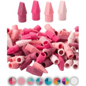 image:imageMr Pen Pencil Top Erasers 120 Pack Folk Festival Colors LatexFree amp No Smudge Pencil Eraser TopsPink Shades