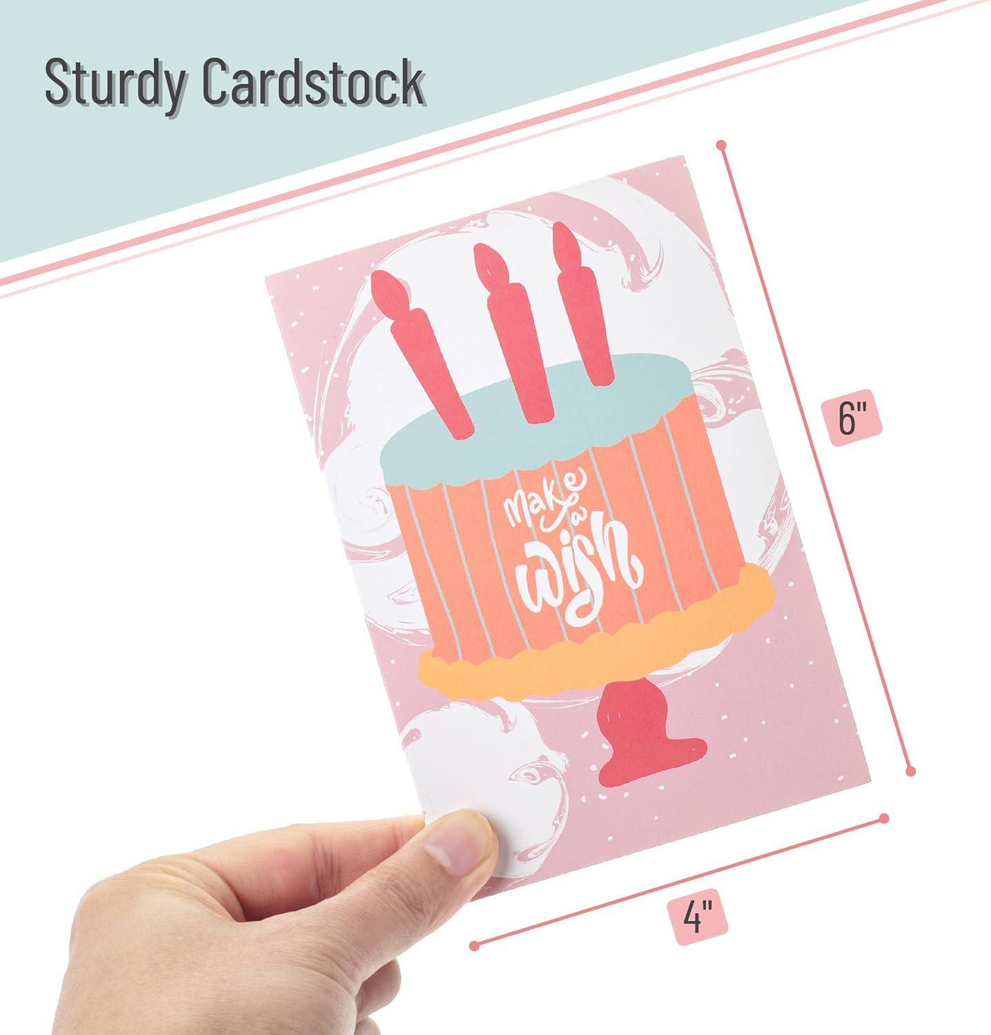 image:imageMr Pen Happy Birthday Cards for Kids 375 x 52 48 Pack with Envelopes 6 Colorful Animal Designs Kids Birthday CardLight coral