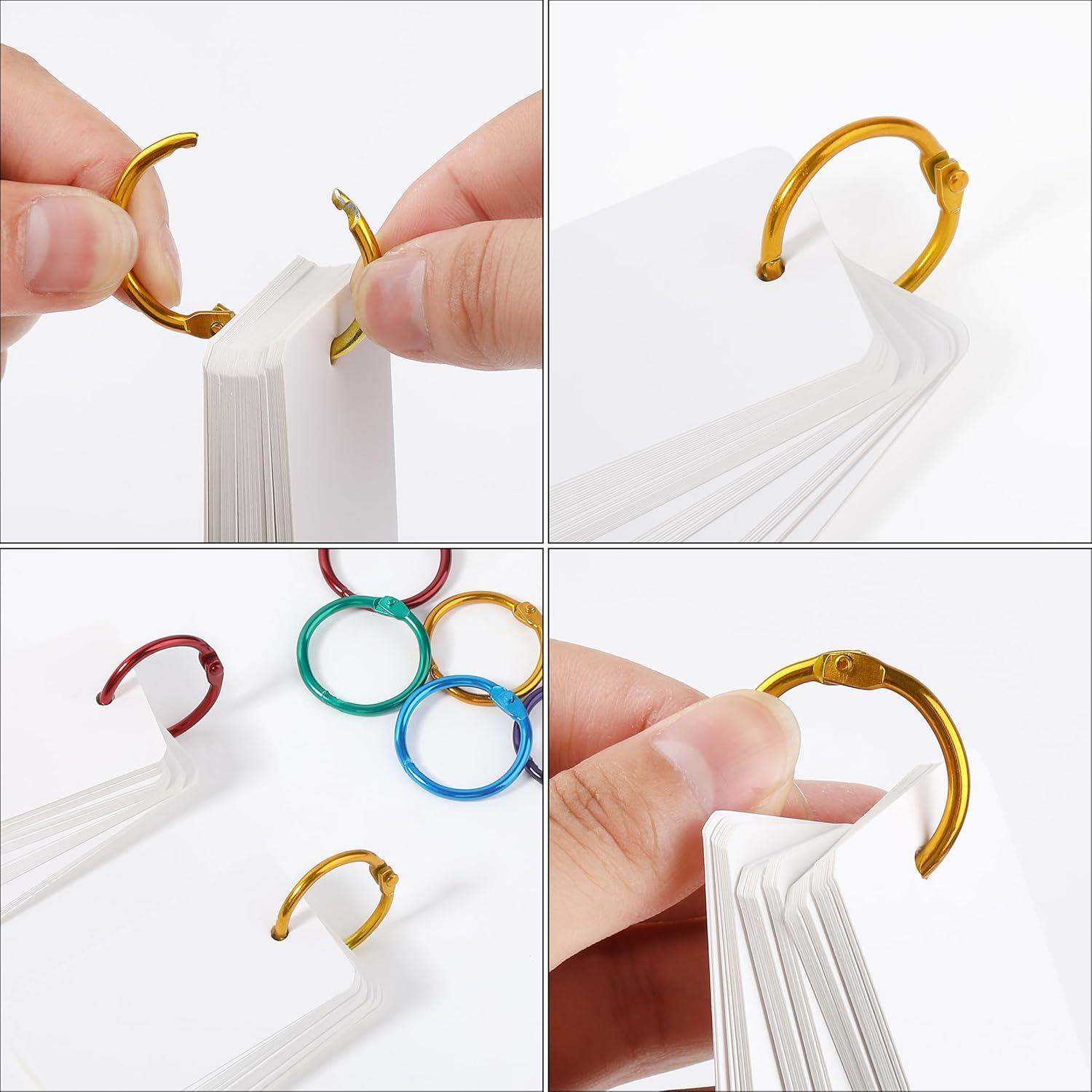 image:imageMr Pen Loose Leaf Binder Rings for Index Cards 3 Inch 24 Pack Metal Rings for Index CardsAssorted Colors