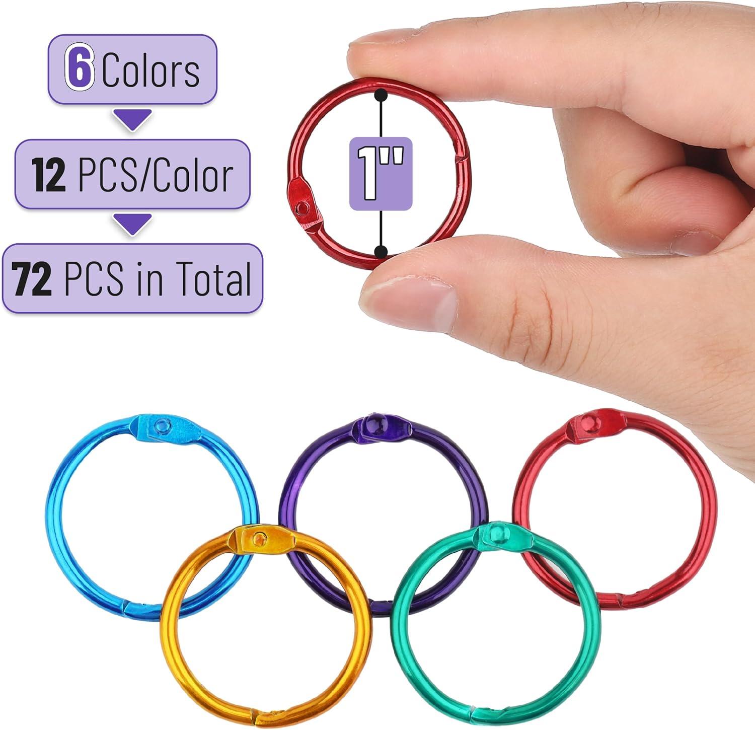 image:imageMr Pen Loose Leaf Binder Rings for Index Cards 3 Inch 24 Pack Metal Rings for Index CardsAssorted Colors